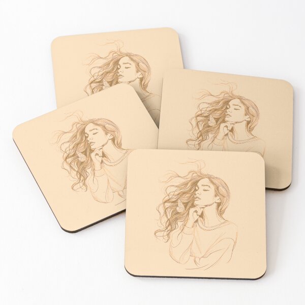 Item preview, Elegant Contemplation Artwork - Pensive Sketch in Sepia designed and sold by RuyaFab.