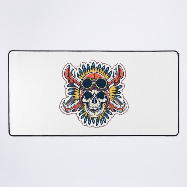 Item preview, Aviator Skull with Wrench - Aircraft Mechanic Tattoo Style Design designed and sold by NiftyWrx.