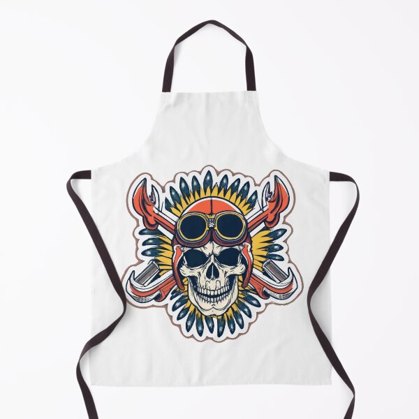Item preview, Aviator Skull with Wrench - Aircraft Mechanic Tattoo Style Design designed and sold by NiftyWrx.