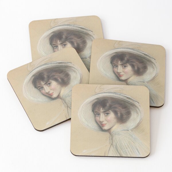 Item preview, Portrait of Mademoiselle Annette wearing a White Hat (20th century) - Paul César Helleu designed and sold by SALON DES ARTS.
