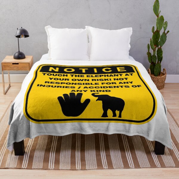 Item preview, NOTICE - Touch at your own risk (Elephant) designed and sold by ArtsyCity.