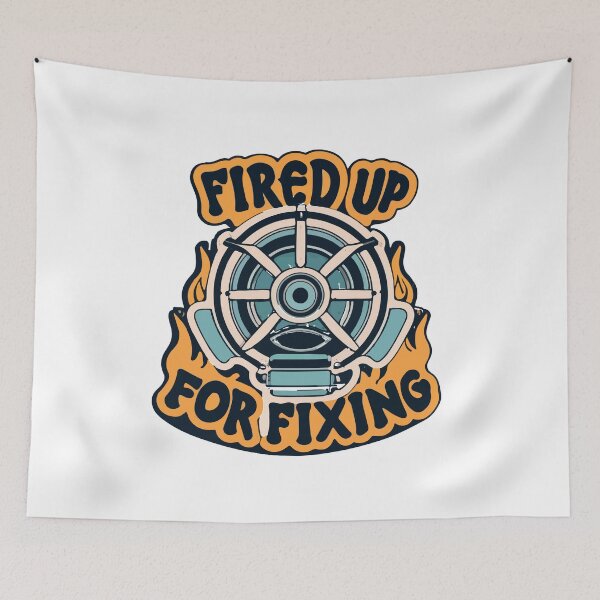 Item preview, Retro Fired Up Aircraft Mechanic Rotary Engine Design designed and sold by NiftyWrx.