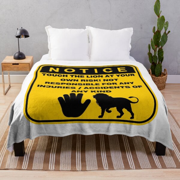Item preview, NOTICE - Touch at your own risk (Lion) designed and sold by ArtsyCity.