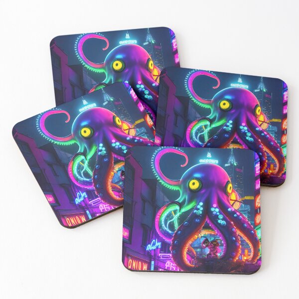 Item preview, Octopus Neon, cool, kids, fantasy, city, animal, cyber designed and sold by Cyber Kids.
