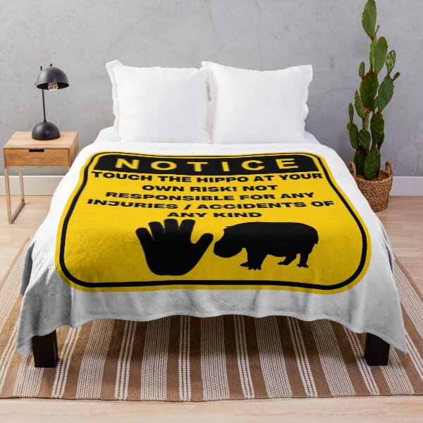 Item preview, NOTICE - Touch at your own risk (Hippo) designed and sold by ArtsyCity.