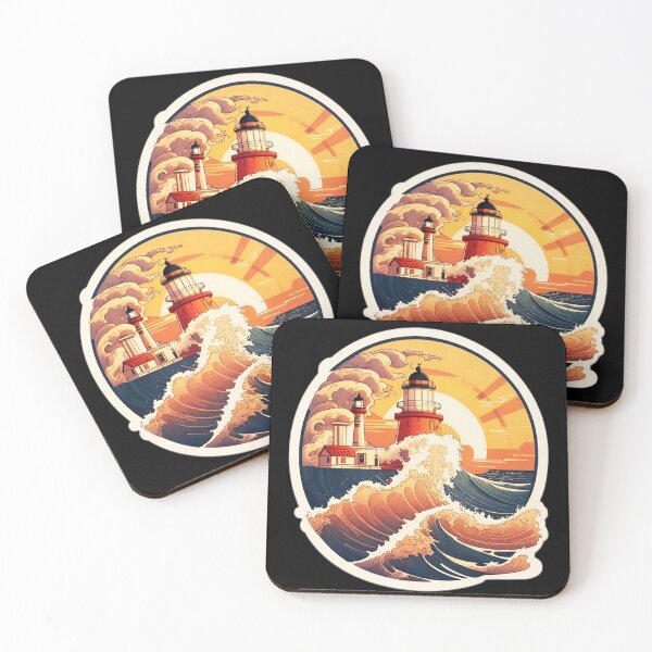 Item preview, Sea Storm Lighthouse with Splashing Waves designed and sold by NautiChic.