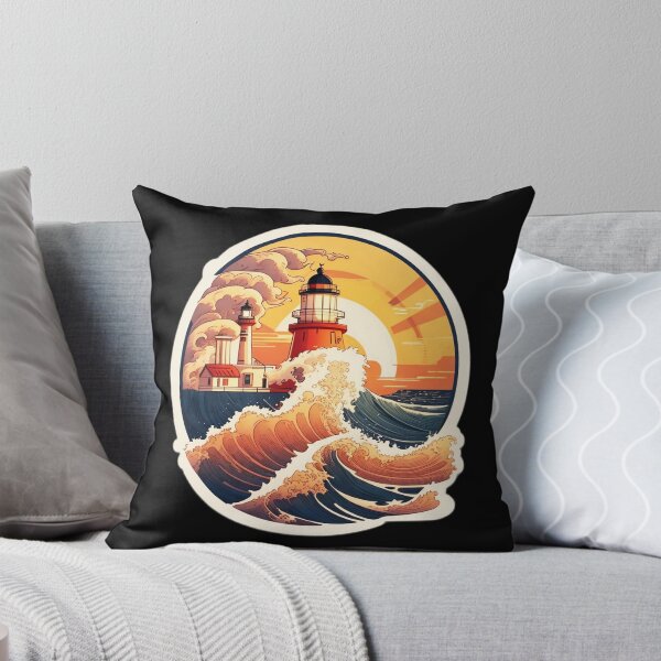 Item preview, Sea Storm Lighthouse with Splashing Waves designed and sold by NautiChic.
