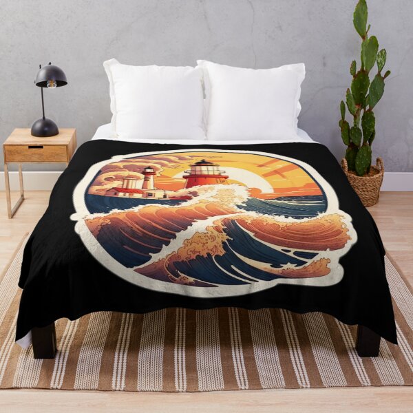 Item preview, Sea Storm Lighthouse with Splashing Waves designed and sold by NautiChic.
