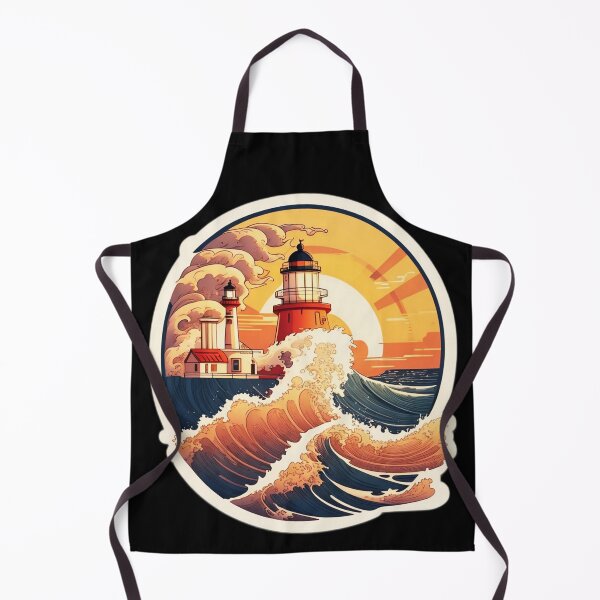 Item preview, Sea Storm Lighthouse with Splashing Waves designed and sold by NautiChic.