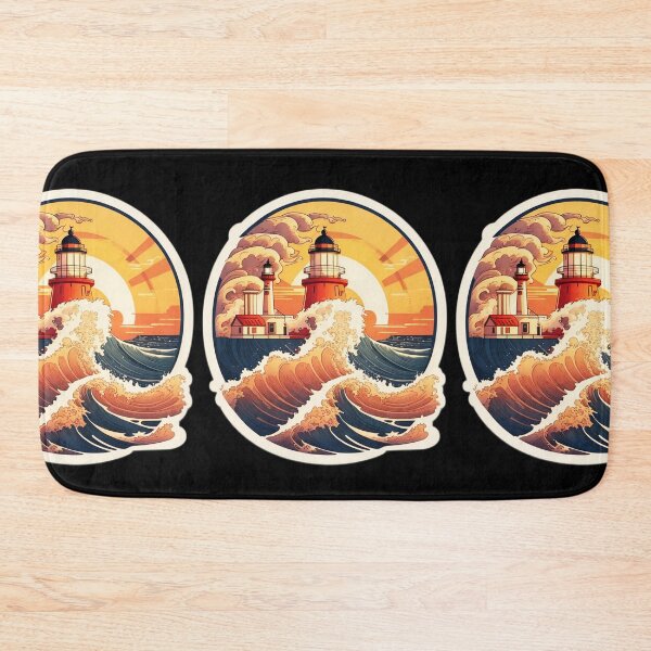 Item preview, Sea Storm Lighthouse with Splashing Waves designed and sold by NautiChic.