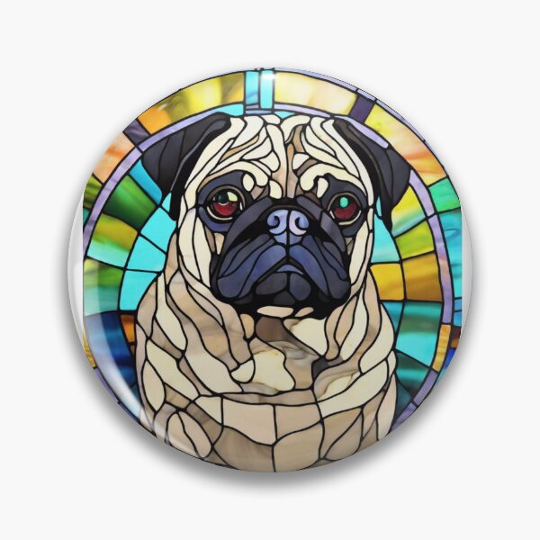 Item preview, Pug Stained Glass designed and sold by ASHBooksnThings.
