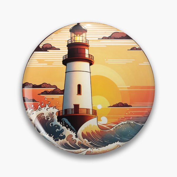 Item preview, Quiet Lighthouse at Sunset and Ocean Tranquility designed and sold by NautiChic.