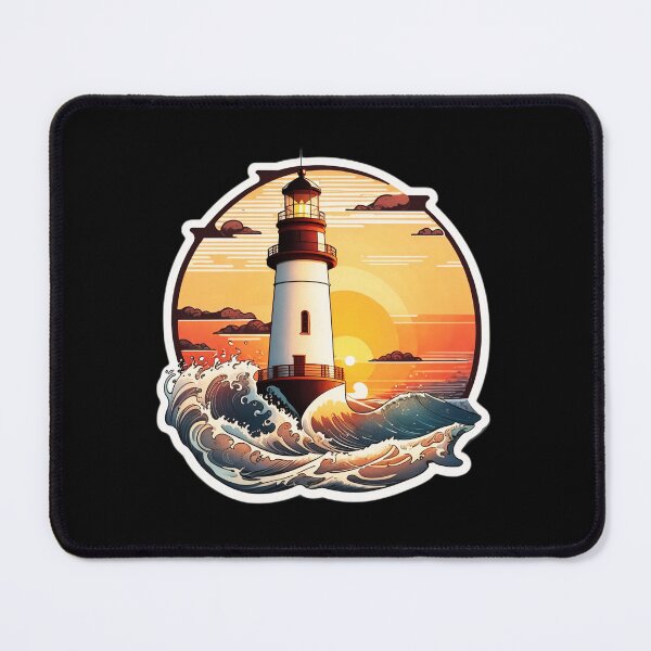 Item preview, Quiet Lighthouse at Sunset and Ocean Tranquility designed and sold by NautiChic.