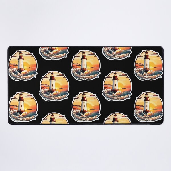 Item preview, Quiet Lighthouse at Sunset and Ocean Tranquility designed and sold by NautiChic.