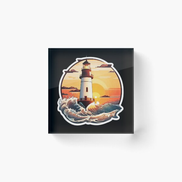 Item preview, Quiet Lighthouse at Sunset and Ocean Tranquility designed and sold by NautiChic.