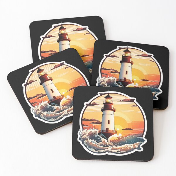 Item preview, Quiet Lighthouse at Sunset and Ocean Tranquility designed and sold by NautiChic.