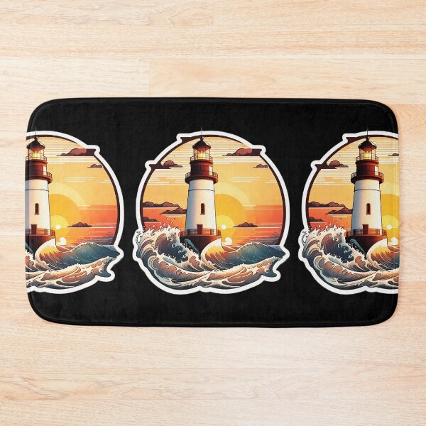 Item preview, Quiet Lighthouse at Sunset and Ocean Tranquility designed and sold by NautiChic.