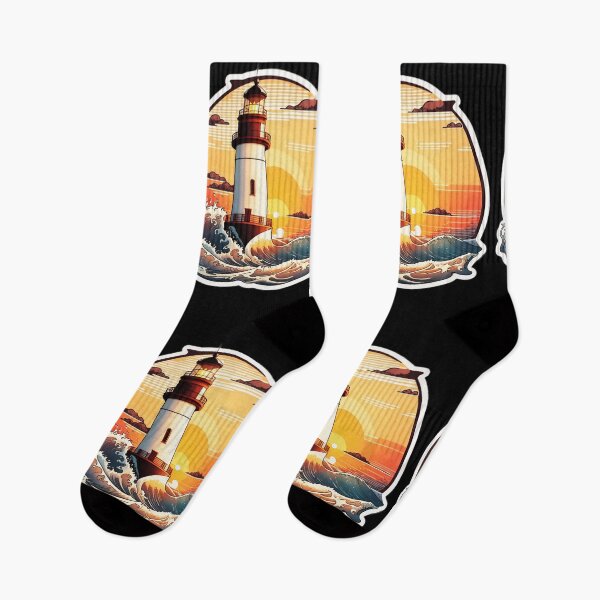 Item preview, Quiet Lighthouse at Sunset and Ocean Tranquility designed and sold by NautiChic.