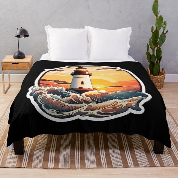 Item preview, Quiet Lighthouse at Sunset and Ocean Tranquility designed and sold by NautiChic.