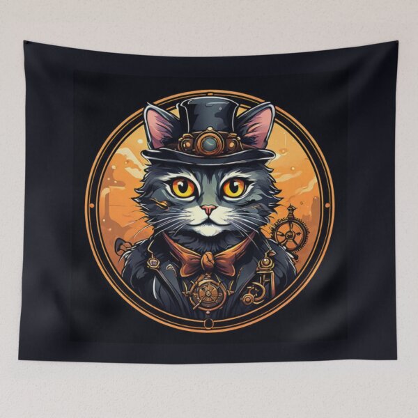 Item preview, Steampunk Cat Art designed and sold by Planetporridge.