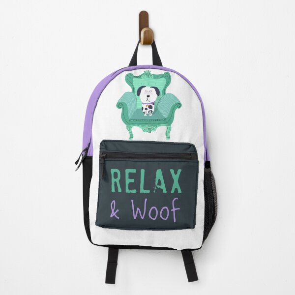 Item preview, Relax and Woof! Funny Black and White Dog Relaxing on a Chair by Artist Carla Daly designed and sold by Carla Daly.