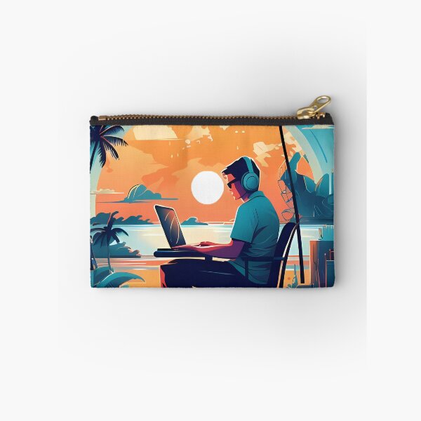 Item preview, Sunset Sessions: The Remote Work Paradise designed and sold by aiart-cutegirl.