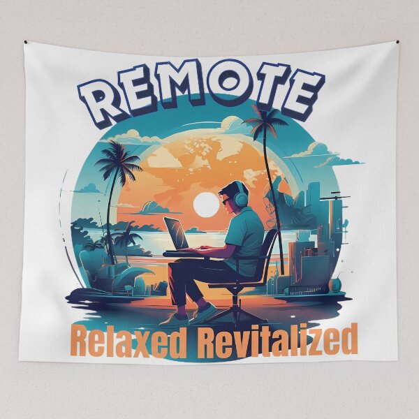 Item preview, Sunset Sessions: The Remote Work Paradise designed and sold by aiart-cutegirl.