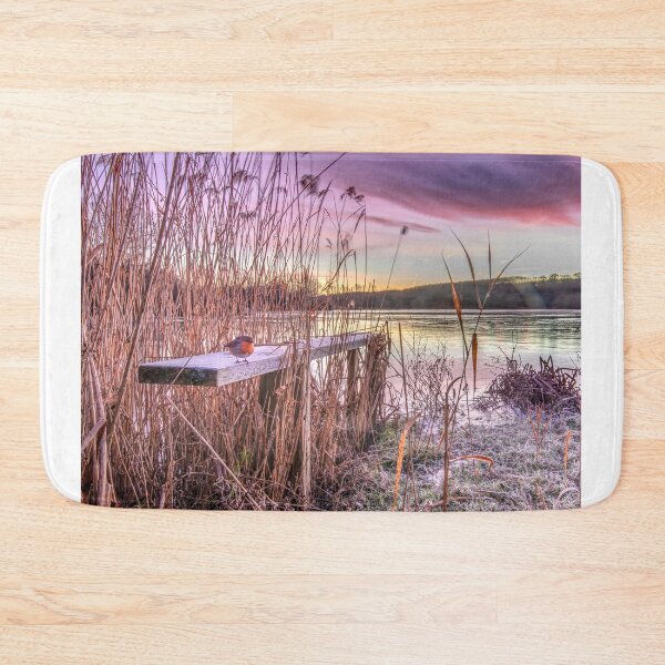 Item preview, Fordwich Lake with ice and Robin designed and sold by rogerstanger.
