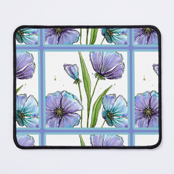 Item preview, Purple Blue Psychedelic Flower Framed designed and sold by HanliesArt.