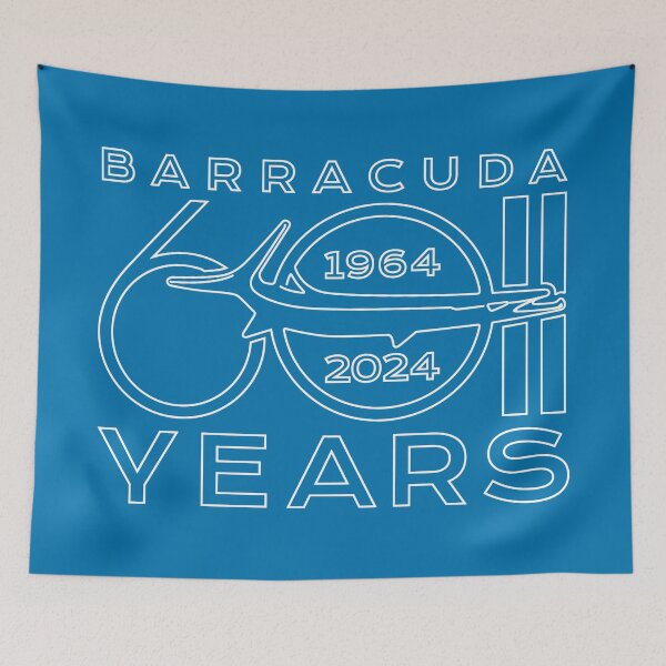 Item preview, 60th Anniversary - Barracuda Text Design (Reverse on Blue) designed and sold by Justin Ellis.