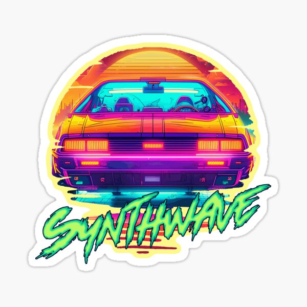 Item preview, SYNTHWAVE Logo Sign Retrowave Outrun Futurewave Sun 2 designed and sold by Synthwave Poem.