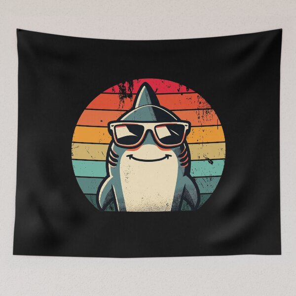 Item preview, Cool Retro Shark in Sunglasses 70s 80s 90s Funny Shark designed and sold by KsuAnn.