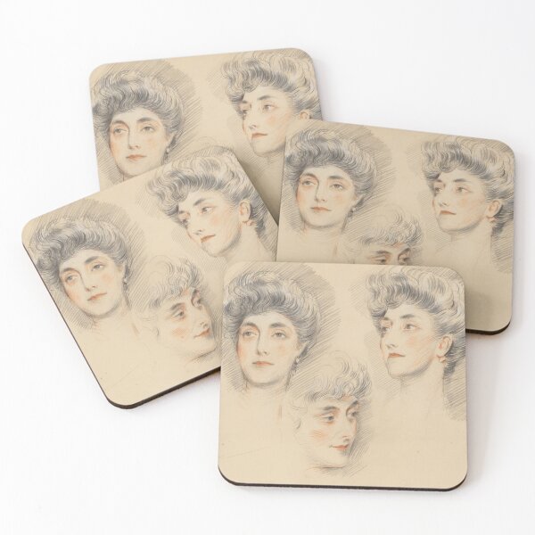 Item preview, Four Head Studies of a Lady (20th century) - Paul César Helleu designed and sold by SALON DES ARTS.