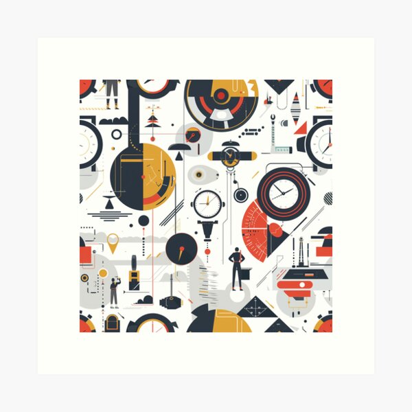 Item preview, futuristic time travel pattern minimal  designed and sold by jobreath.