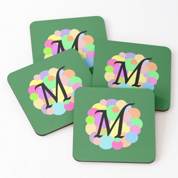 Item preview, Colorful Pastel Bubbles Upper Case Letter M Monogram designed and sold by MGonline.