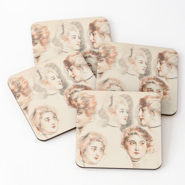 Item preview, Five Head Studies of a Young Lady (1914) - Paul César Helleu designed and sold by SALON DES ARTS.