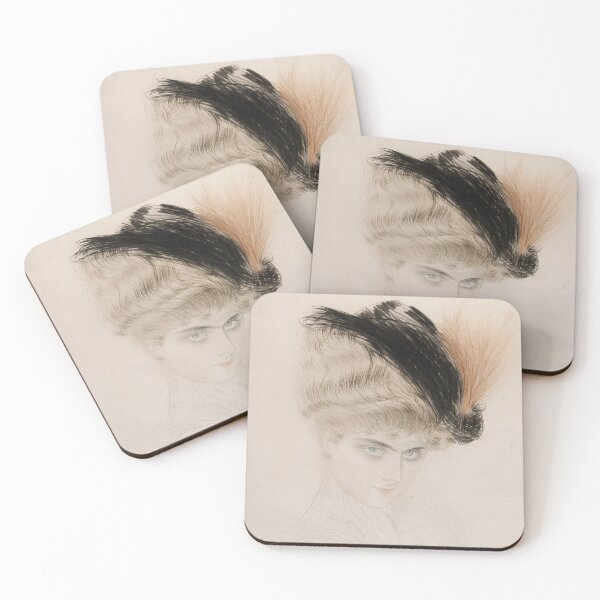 Item preview, Portrait of a Woman with a Feathered Hat (20th century) - Paul César Helleu designed and sold by SALON DES ARTS.