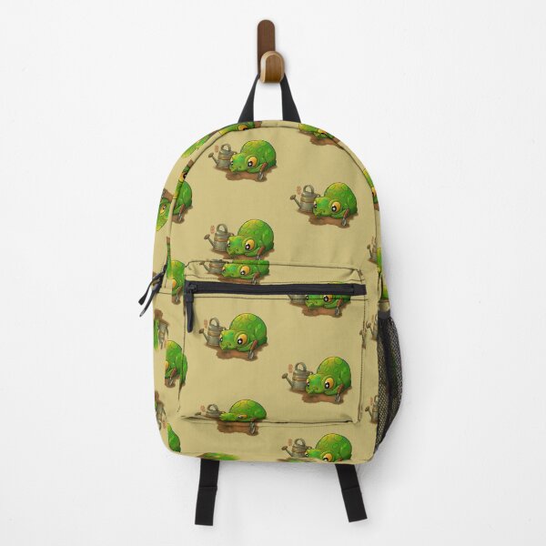Item preview, cute frog looking at sprouting plant from garden beginning of spring designed and sold by DingHuArt.