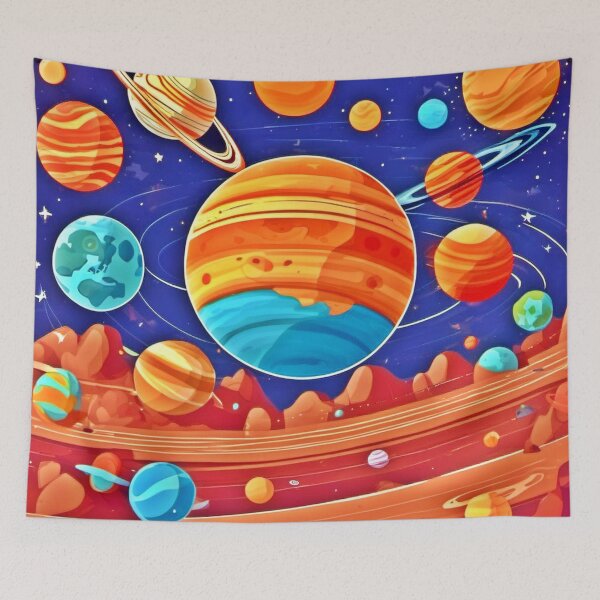 Item preview, Cartoon Solar System designed and sold by Health And Fitness Posts e-Store.