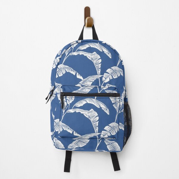 Item preview, banana leaf white lines navy blue background designed and sold by kizenya.