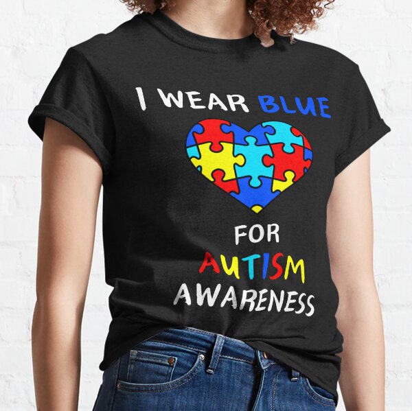 Autistic Son Mom Dad Shirts, Funny Autism Awareness Heart T-Shirt