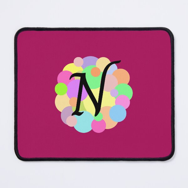 Item preview, Colorful Pastel Bubbles Upper Case Letter N Monogram designed and sold by MGonline.