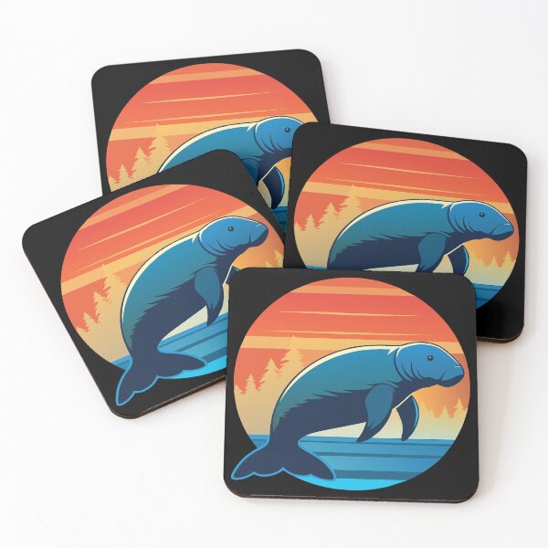 Item preview, Manatee Sunset Retro Vintage designed and sold by Lelijo.