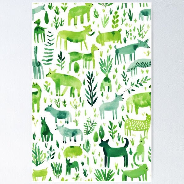 Happy Green 01 - Midjourney art Poster