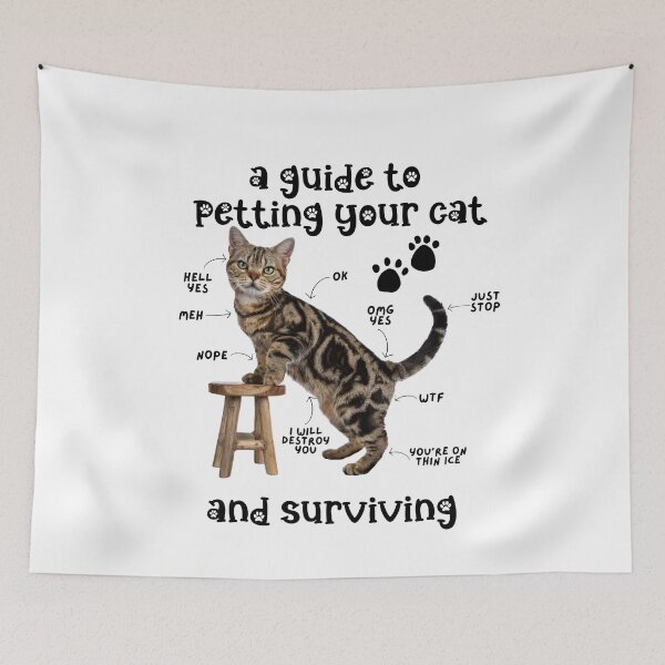 Item preview, guide to petting your cat and surviving designed and sold by belladesign7.