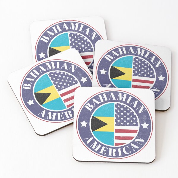 Item preview, Proud Bahamian-American Badge - The Bahamas Flag designed and sold by chrisrivait.