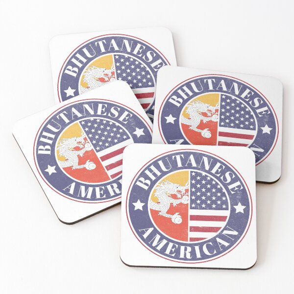 Item preview, Proud Bhutanese-American Badge - Bhutan Flag designed and sold by chrisrivait.