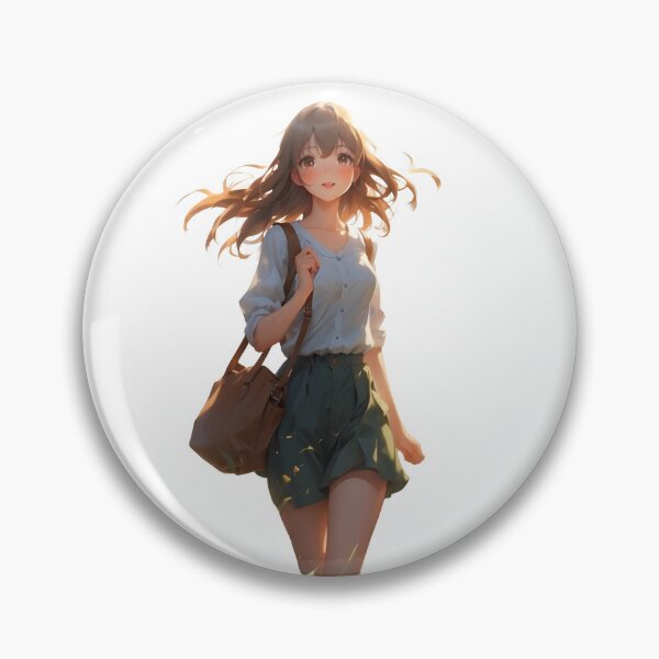 Item preview, Anime Beauty: Girl Walking in Lush Green Field designed and sold by Zivoo.