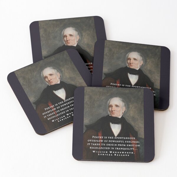 Item preview, William Wordsworth portrait and quote: Poetry is the spontaneous overflow of powerful feelings: it takes its origin from emotion recollected in tranquillity...  designed and sold by artbleed.