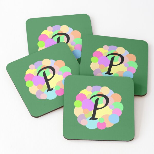 Item preview, Colorful Pastel Bubbles Upper Case Letter P Monogram designed and sold by MGonline.